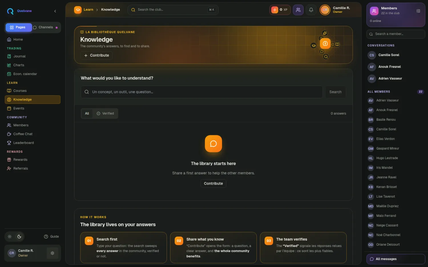 Knowledge base — Vos règles, à l’intérieur