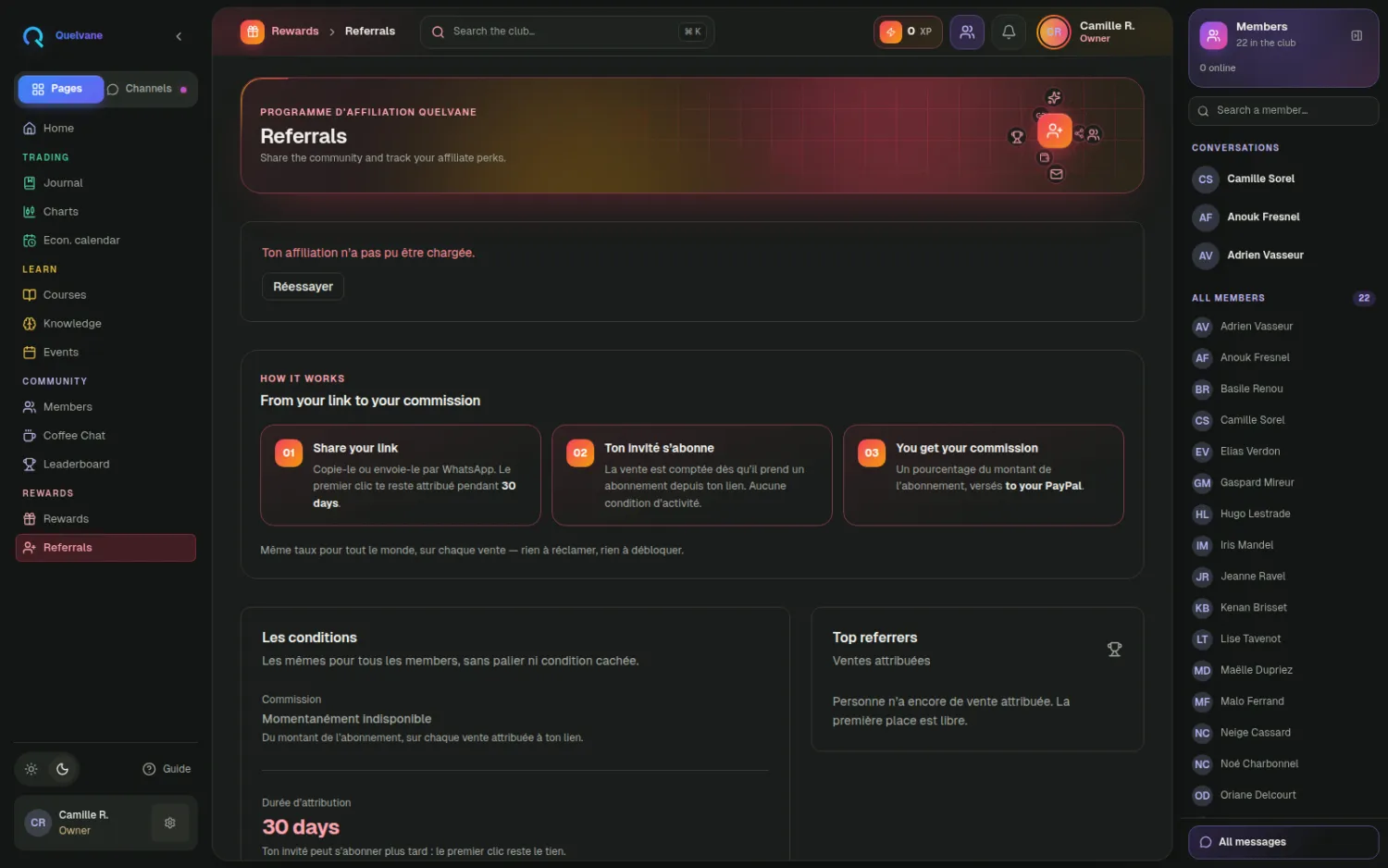Referrals — Vos membres recrutent