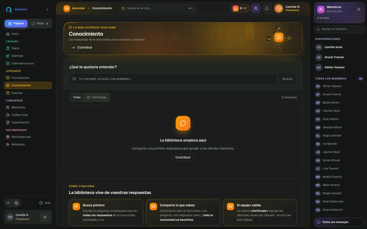 Base de conocimiento — Vos règles, à l’intérieur