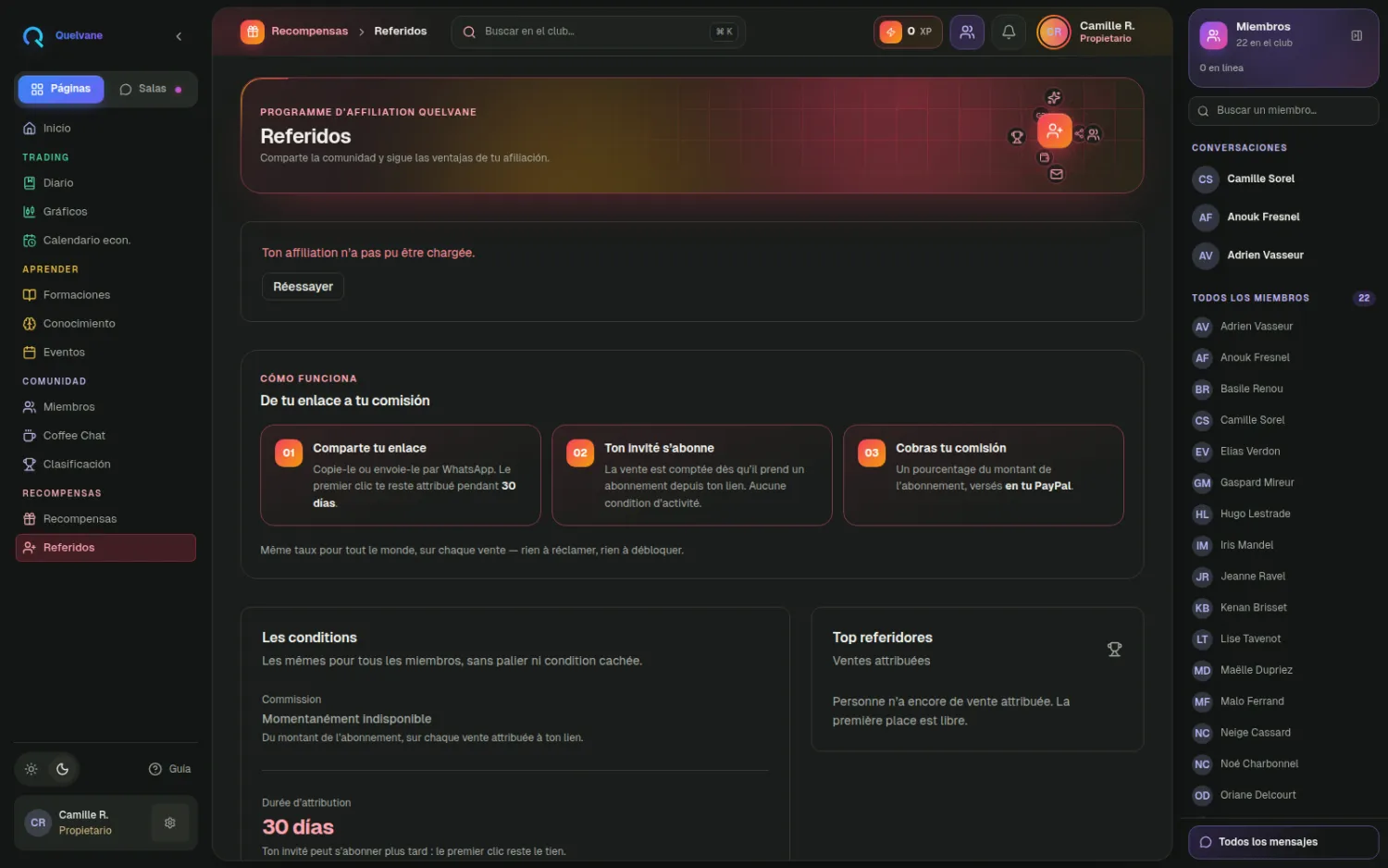 Referidos — Vos membres recrutent
