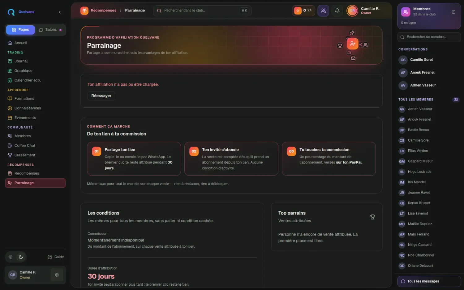 Parrainage — Vos membres recrutent